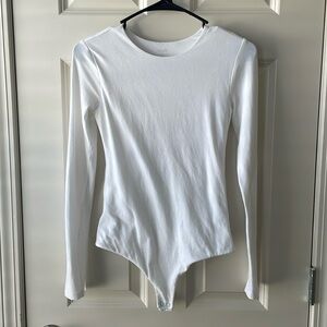 Nuuds Cotton Crewneck White Long Sleeve Bodysuit